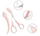Set de trimmer pentru sprâncene 3 în 1 roz cu foarfece, pieptene și lamă de 12,8 cm și 10,5 cm pentru modelarea sprâncenelor 2