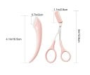 Set de trimmer pentru sprâncene 3 în 1 roz cu foarfece, pieptene și lamă de 12,8 cm și 10,5 cm pentru modelarea sprâncenelor 4