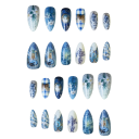 Set de unghii false în formă de migdală 25,6–18,3 mm 12 dimensiuni 24 bucăți cu lipici Suprafață lucioasă Stil elegant pentru manichiură 2