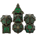 Set de zaruri geometrice 7 bucăți cu margini ascuțite RPG pentru jocuri de societate Dungeons & Dragons jocuri de rol fantasy zaruri poliedrice 5