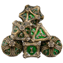 Set de zaruri rustice 7 bucăți Motiv natural de fantezie cu triburi și rădăcini RPG pentru jocuri de masă 5