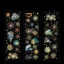 Set decorativ de autocolante cu motiv de focuri de artificii 3 buc 7x21,5 cm PET colorate pentru agendă scrapbook fereastră notebook decorare sărbătoare 1