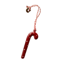 Set decorativo 2 pezzi di pendenti natalizi in metallo a forma di bastoncino di zucchero Decorazioni appese dipinte a mano per l'albero e i regali 2