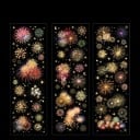 Set decorativo di adesivi con motivo di fuochi d'artificio 3 pezzi 7x21,5 cm PET colorati per agenda scrapbook finestra notebook decorazione festa 4