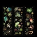 Set decorativo di adesivi con motivo di fuochi d'artificio 3 pezzi 7x21,5 cm PET colorati per agenda scrapbook finestra notebook decorazione festa 2