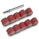 Set di 10 rulli abrasivi a lamelle 10 mm Grana 240 con mandrino di fissaggio 3 mm per microlevigatrice Marrone-rossastro Lavorazione di metallo 3