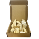 Set di 11 figure in legno per presepe Figure in legno naturale per decorazione natalizia Set di figure per presepe in materiale naturale 2