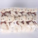 Set di 12 orsetti di peluche con fiocco Portachiavi o borsa Mini peluche Regalo decorativo Accessorio carino per bambini e adulti 3