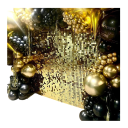 Set di 12 pannelli a parete in paillettes scintillanti 30x30 cm Nero Argento Oro Sfondo decorativo per matrimoni compleanni feste e decorazioni natalizie 3