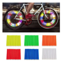Set di 12 pezzi di tubi riflettenti autoadesivi per ruote 70x5 mm Elementi di sicurezza per raggi di biciclette Mountain bike Ciclismo notturno Visibilità 12