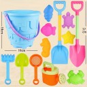 Set di 13 pezzi di giochi da spiaggia per bambini con secchiello e forme, attrezzi in plastica per acqua e sabbia per giochi all'aperto 4