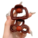 Set di 2 fermagli decorativi per capelli Fermaglio elegante con fiocco e pallina Fermagli per capelli robusti per chignon e acconciature raccolte 1