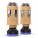 Set di 2 lampadine LED mini proiettore H4 9003 HB2 6500 K Luce bianca Anabbagliante e abbagliante Doppia lente Per fari di automobili 2