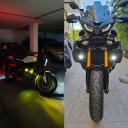 Set di 2 luci LED per motociclette 100W Bianche e gialle illuminazione ausiliaria a lungo raggio con interruttore Luci ausiliarie per moto 4