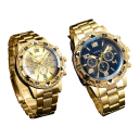 Set di 2 orologi da uomo al quarzo con cinturino in acciaio Cassa 45 mm Misurazione precisa Design moderno Resistente all'uso quotidiano 8