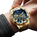 Set di 2 orologi da uomo al quarzo con cinturino in acciaio Cassa 45 mm Misurazione precisa Design moderno Resistente all'uso quotidiano 2