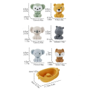 Set di 2 pezzi di animali di gomma in barchette Giocattolo da acqua per bambini Animali galleggianti Selezione casuale del motivo Giocattoli da bagno colorati 3