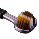 Set di 2 spazzolini da denti 3D a tre lati Setole morbide Manico ergonomico Pulizia profonda Sporgenze per la lingua Cura efficace 19 cm per adulti 3