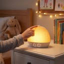 Set di 2 sveglie luminose con simulazione dell'alba e del tramonto 30 suoni e rumore bianco 12 colori RGB Paralume in lino USB-C Per la camera 6