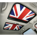 Set di 2 teli parasole per finestre del tetto Mini Cooper 50x70 cm Bandiera britannica Protezione UV Isolamento termico Facile installazione 3