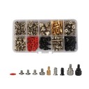 Set di 228 viti e distanziatori M3 M3,5 M5 in ottone, acciaio nichelato e zinco nero per il montaggio di schede madri e chassis per PC 1