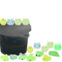 Set di 24 pezzi di giocattoli squishy antistress luminosi con scatola figure morbide da schiacciare multicolori per rilassamento e gioco 3