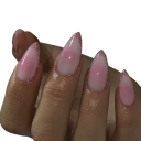 Set di 24 unghie adesive Taglia media Forma a mandorla Delicate punte 3D in acrilico Unghie artificiali di design per uso cosmetico 1