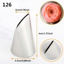 Set di 3 beccucci per decorazioni floreali in acciaio inossidabile 124K 125K 126K per la creazione di petali e decorazioni 7