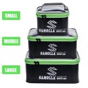 Set di 3× box da pesca in EVA impermeabili pieghevoli con coperchio e zip per attrezzatura e pesci vivi 6