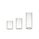 Set di 3 cilindri in vetro per candele 5,3 x 8 / 10 / 18 cm Candelabri decorativi per candele galleggianti 1