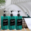 Set di 3 dispenser da 500 ml con etichette per shampoo, gel doccia, balsamo Bottiglie vuote con pompa e tappo 2