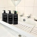 Set di 3 dispenser da 500 ml con etichette per shampoo, gel doccia, balsamo Bottiglie vuote con pompa e tappo 3