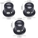 Set di 3 lenti clip-on con vetri intercambiabili 5× 10× 15× per orologiai e gioiellieri con attacco per occhiali 3