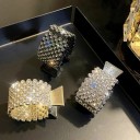 Set di 3 mini fermagli in metallo per capelli con strass 4,5 × 2 cm Elegante decorazione per un alto chignon 4