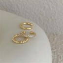 Set di 3 orecchini senza piercing Oro e Argento Lisci, attorcigliati e con cristalli Orecchini minimalisti per cartilagine 4