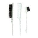 Set di 3 pettini e spazzole per parrucche in capelli veri Rifinitura dei bordi, styling, separazione dei capelli Pettine con punta e spazzola 2 in 1 3