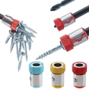 Set di 3 pezzi supporto magnetico per punte 6,25 mm diametro interno 15 mm diametro esterno 25 mm lunghezza Attacco ad anello per cacciavite 2
