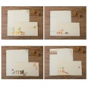 Set di 36 buste per lettere con carta 21 × 14,5 cm + carta 11 × 16 cm con stampa 4 motivi assortiti 1
