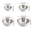 Set di 4 ciotole in acciaio inox con graduazioni per il volume Ciotole da cucina per cucinare Ciotole per montare e mescolare Contenitori pratici in acciaio inox per la cucina 2