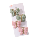 Set di 4 fermagli per capelli all'uncinetto a forma di farfalla Fatto a mano Design intrecciato Accessori per capelli eleganti 9