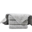 Set di 5 asciugamani 25 x 25 cm Grigi ad alta assorbenza in fibre tessili di bambù per il bagno e la cucina 4