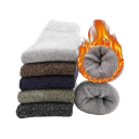 Set di 5 paia di calze invernali per uomini e donne Calze in lana calde Calze unisex da sci taglia 38-45 6