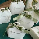 Set di 5 sacchetti regalo in carta 10,5×9×5 cm con anello in legno e nastro, confezione elegante per piccoli oggetti 3