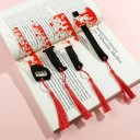 Set di 5 segnalibri 15 cm motivi horror con frangia segnalibri tematico per amanti dell'horror 14