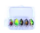 Set di 5 wobbler colorati per pesci Esche artificiali a forma di pesce con pala trasparente e 2 ami tripli Dimensione 5 cm Peso 4,2 g 1