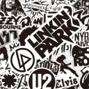 Set di 50 adesivi in bianco e nero in PVC per fan della musica rock Motivi di band e musicisti Ritagliati secondo il contorno Dimensione da 4 a 8 cm 6