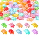 Set di 50 mini tartarughe in resina Decorazioni per acquari o progetti fai-da-te Tartarughe colorate luminose mix di colori 1