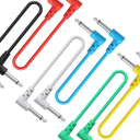 Set di 6 cavi audio da 17 cm per chitarra elettrica e basso con connettori angolari L cavi patch per catena di effetti pedale 3