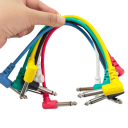 Set di 6 cavi audio da 17 cm per chitarra elettrica e basso con connettori angolari L cavi patch per catena di effetti pedale 4