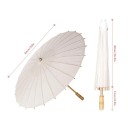 Set di 6 ombrelli di carta per matrimoni Diametro 84 cm Stile cinese tradizionale Manico in legno Decorazione per matrimoni fotografie feste 3